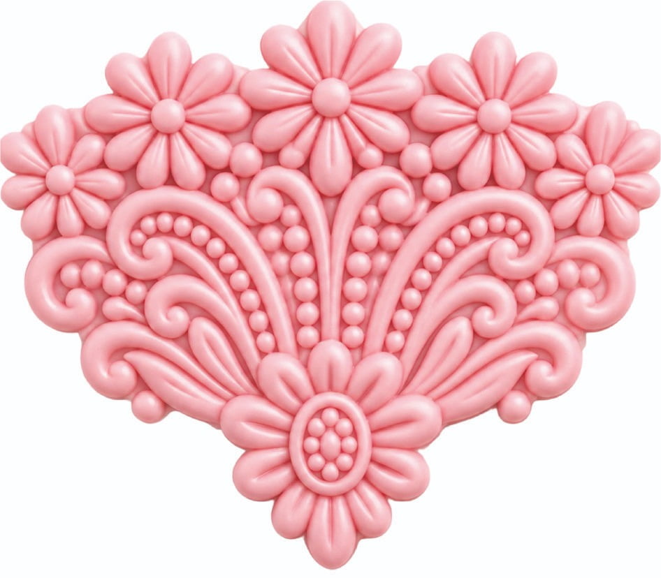 Molde de Silicone em formato de Renda Guipir Flores e Arabescos Molde de Silicone em formato de Renda Guipir Flores e Arabescos