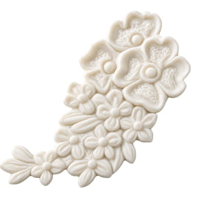 Molde de Silicone em formato de Renda Guipir Flores e Folhas