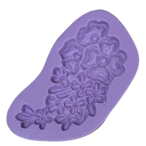 Molde de Silicone em formato de Renda Guipir Flores e Folhas