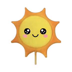 Molde de silicone em formato de sol para pirulito de Cristal Fazenda Fazendinha 