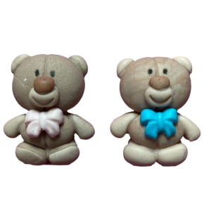 Molde de Silicone em formato de Urso Ursinho Gravata Laço