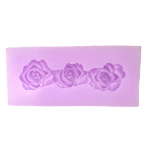 Molde de Silicone em formato de cordão de três rosas