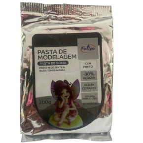 Pasta Goma Massa para Flores e Modelagem 200g PRETA - Fine Line