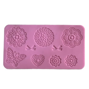 Tapete de silicone de Renda Flexível para doces com borboleta