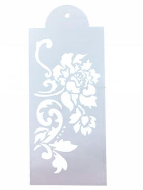 Stencil para Textura em Pasta Americana - Flor e Arabesco