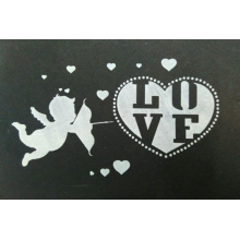Stencil para Textura em Pasta Americana - Silhueta de Cupido Coração Love