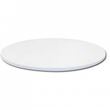 Tábua/Tabuleiro Redonda de Madeira MDF 40cm de Diâmetro, totalmente revestida na cor branca 9mm
